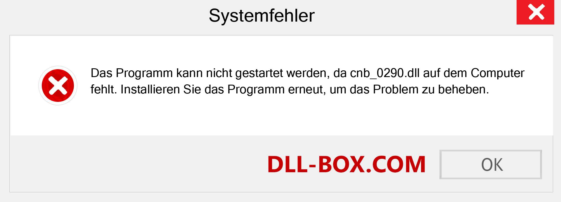 cnb_0290.dll-Datei fehlt?. Download für Windows 7, 8, 10 - Fix cnb_0290 dll Missing Error unter Windows, Fotos, Bildern