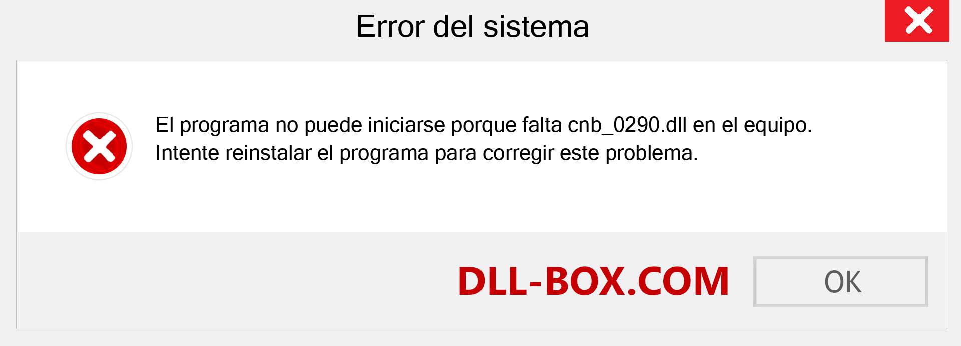 ¿Falta el archivo cnb_0290.dll ?. Descargar para Windows 7, 8, 10 - Corregir cnb_0290 dll Missing Error en Windows, fotos, imágenes